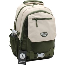 Bevitton Çok Bölmeli Bej-Haki Okul Sırt Çantası Unisex Okul Çantası 26011