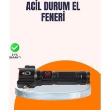Karahanbey Çok Fonksiyonlu Acil Durum Feneri Yan Işıklı Çekiçli -