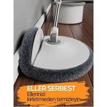 Premini Pratik Temizlik Mop Seti, Yuvarlak Bez, Kenar Silebilmeli, Hediye