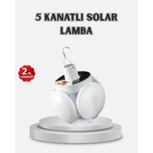 Karahanbey Güneş Enerjili ve USB Şarjlı LED Kamp Lambası – 5 Farklı Işık Modlu, Askılı Tasarım -
