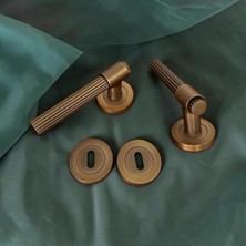 Koldoor Erva Handles ZK79 Mat Antik Sarı Rozetli Oda Kapı Kolu 1 Takım