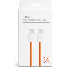 Heartz 60W Usb-C - Usb-C Hızlı Şarj Kablosu 1 Metre | Örgülü Dayanıklı Kablo | Pd Hızlı Şarj ve Veri Aktarım