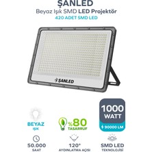ŞANLED 1000W 50.000 Lümen 6500K Beyaz Işık Smd LED Projektör 1 Adet