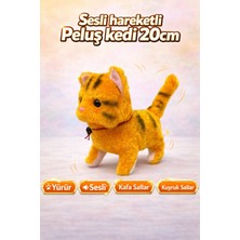 Empressco Sesli Hareketli Peluş Kedi 20 cm | Yürüyen, Kafa ve Kuyruk Sallayan Sevimli Interaktif Oyuncak - Fiyatı, Yorumları