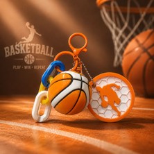 Dinç Spor Basketbol Topu ve Oyuncu Figürlü Anahtarlık – Spor Temalı Premium Anahtarlık Charm