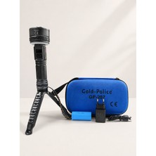 Gold Police GP-287 Profesyonel El Feneri | 50W – 5000 Lümen – 5000 Mah – Type-C Şarj – Dijital Şarj Göstergeli – Tripodlu