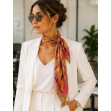 Saten Likralı Desenli 70CM*70CM Fular