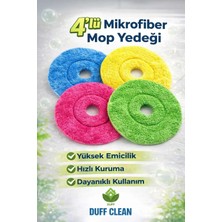 Premini 4'lü Döner Başlıklı Yedek Mop Bezi Seti, Temizlik Için Idealdir