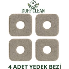Premini 21 cm Kare Başlıklı Mop Seti ve 4 Yedek Mikrofiber Bez, Tüm Modellerle Uyumlu