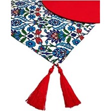 Çini Desenli Runner 6'lı Kırmızı Supla Set V00020886