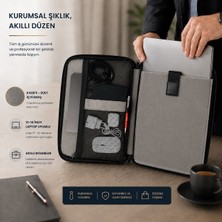 Classone 3in1 Serisi CLK140 13,14 Inch Uyumlu Tablet Laptop El ve Omuz Çantası Siyah
