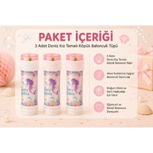 Bkmc Deniz Kızı Temalı Köpük Baloncuk Tüpü 3'lü / 5'li / 10'lu Set Doğum Günü Parti Hediyeliği Bubble Oyuncağı Çocuk Baloncuk Oyuncağı