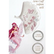 Hobi Dünyası Evim Armcuff Yapım Seti Manifest Winx Serisi Inci Detaylı Arm Cuff 30 Adet Boncuk 2 mm ve 0.30 mm Gümüş Tel Kol Bilekliği Arm Cuff