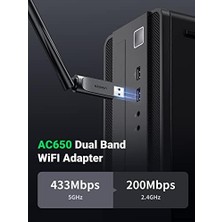 3k Sakarya Avm AC650 5ghz / 2.4ghz Dual Band USB 2.0 Wi-Fi Adaptör