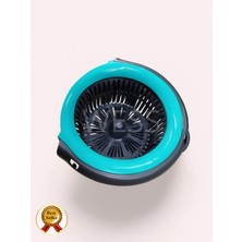 Premini Turkuaz Spin Mop Döner Başlıklı Temizlik Seti Sıkma Aparatı