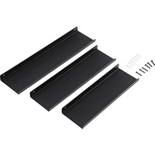 Metal Duvar Rafları, 3'lü Set, Yüzer Raflar, Endüstriyel Tasarım, Duvar Panoları, Dekorasyon Için, Resim Çerçeveleri, Rafları Takmak Için 6 Vidalı, Farklı Düzenler, Siyah LFS12BK