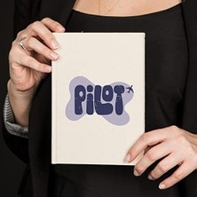 Alkar Ticaret Pilota Hediye Uçak Tasarımlı Kanvas Defter 14 x 20 cm