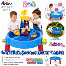 Arlina Home Kids Eğlenceli Su Kum ve Aktivite Masası 3'ü 1 Arada