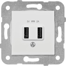 Alkar Ticaret Karre Beyaz USB Priz 5V 2A