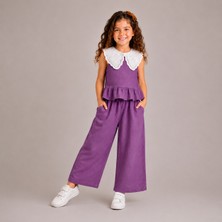 Ozzy Kids Kız Çocuk Yakalı Müslin Kumaş Takım