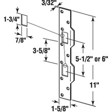 Alkar Ticaret Prime Line MP10385 Max Güvenlik Combo Strike, 1 – 5/20,3 x 27,9 cm Çelik, Saten Nikel, 1 Adet
