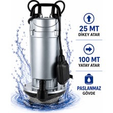 Optivex Qdx1,5-25-0,55 Fa Su Pompası Dalgıç Pompa 0.75 Hp 25 Metre Yukarı Basma