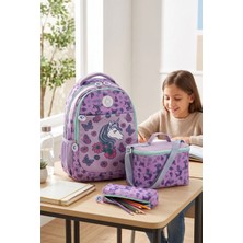 My Polo 2075 3'lü Set Kız Çocuk Ilkokul Çantası Kalemlikli Beslenme Çantalı Sırt Çantası