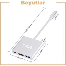 Alkar Ticaret Inca ITPC-04TXT Type-C Hub, 4K 30Hz Hdmı, USB 3.0, 100W Pd, Alüminyum Kasa