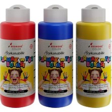 Alkar Ticaret Kırmızı-Mavi-Sarı Parmak Boyası 3'lü Set 3X120ML