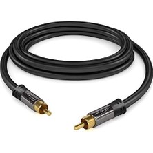 Alkar Ticaret – 3m – Cinch Derin Bas Hoparlör Kablosu, 1x1 Cinch/rca, Ses/dijital/video (Koaksiyel Kablo, Rca Fişi/fiş, Amplifikatör/hifi, Ses Sinyali Veya Kompozit Video Için, 75 Ohm, Siyah)