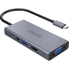Alkar Ticaret Type-C To USB 3.0 HDMI VGA Aux Pd Çoklayıcı Dönüştürücü Hub