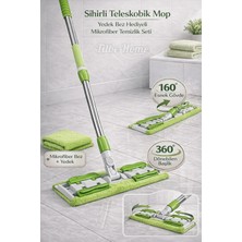 Premini Pratik Teleskobik Mikrofiber Mop Çok Fonksiyonlu Ev Temizlik Seti