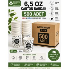  6,5 oz karton bardak 500 adet | sıcak & soğuk ıçecek uyumlu | tek kullanımlık dayanıklı kağıt bardak