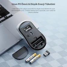 WS216 Kablosuz 1600DPI 7 Tuşlu Sessiz Pc, Mac, Dizüstü Bilgisayar Için, USB Mini Alıcı ile Optik Mouse Beyaz