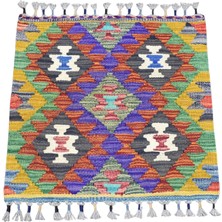 Zehra Abla Halı Yeni El Dokuma Kare Minder Cerit Yörükleri Meşhed Iran Yün Kilim 7376
