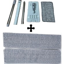 Premini Zambak Plastik Mop Yedek Seti + 2 Yedek Bez, Temizlikte Pratik ve Hafif