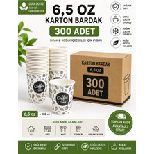  6,5 oz karton bardak 300 adet | sıcak & soğuk ıçecek uyumlu | tek kullanımlık dayanıklı kağıt bardak