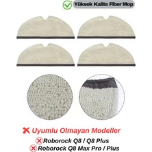 Premini Roborock ile Uyumlu Yüksek Kaliteli Mop Paspas Bezi Seti – 4 Adet