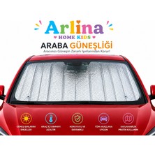 Arlina Home Kids Araba Ön Cam Güneşliği Oto Metalize Alüminyum Katlanabilir Koruyucu