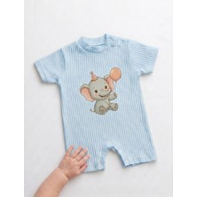 Jakc Ways %100 Pamuklu Kısa Kollu Şort Tulum Çıtçıtlı Bebek Zıbın