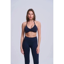 Halter Yaka Dikişsiz Sporcu Sütyeni Bralet Esnek Toparlayıcı Pilates Büstiyer Sütyen