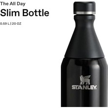 Ergün Collection All Day Slim Soğuk Su Şişesi Termosu, 0.60 Litre, Siyah