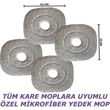 Premini Kare Mikrofiber Yedek Paspas Mop 4'lü, Kıl ve Tüy Toplama, Temizlik Seti