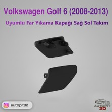 AutoPit 3D Volkswagen Golf 6 (2008-2013) Uyumlu Ön Tampon Far Yıkama Kapağı Sağ Sol Takım