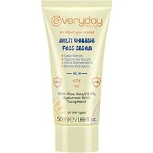 Ergün Collection Beauty Multi Warrior SPF50 Leke ve Yaşlanma Karşıtı Nemlendirici Uva - Uvb Güneş Koruma 4 Etkili Yüz Kremi 50ML, Tüm Ciltler Için