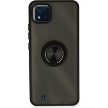 Mudanis Realme C11 2021 Kılıf Montreal Yüzüklü Silikon Kapak - Siyah