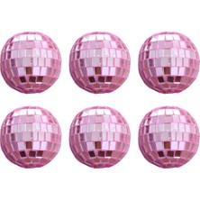Pozitif Disko Topu 4 cm 6 Lı Pembe