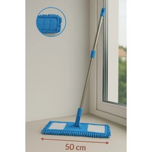 Premini 50 cm Mikrofiber Yassı Makarna Mop, Temizlik ve Yer Silme Aleti