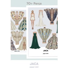 Jaca Paper Doll Kes-Yapıştır-Oyna Balo Salonu Mega Set 70+ Parça Kombin Oyunu