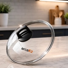Arcak2 Karaca Kulp + 28 cm Tencere Sahan Tava Cam Kapağı